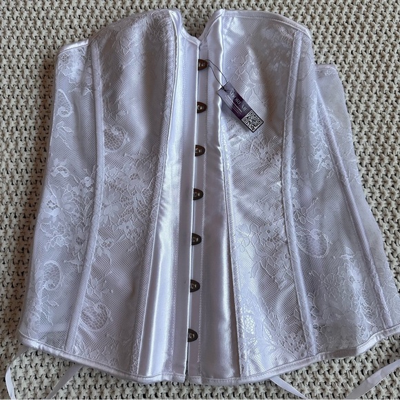 Adore Me Ashoka White Lace Corset NEW Women’s Size 0X (Sz 12-14) Bridal Gift - Picture 4 of 11